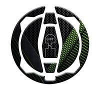 Protector tapón depósito resinado adhesivo efecto 3D, compatible con Kawasaki Z900 (verde)