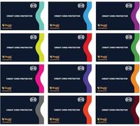 Protector Tarjetas Crédito RFID, 12 Fundas Bloqueo Antirrobo con Codificación de Colores para Tarjetas Bancarias y Documentos de Identidad, Material Resistente al Agua de Boxiki Travel