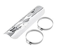 Protector térmico de motocicleta, protector térmico de escape, protector de cubierta de silenciador de tubo de escape de llama universal para motocicleta(Plata)