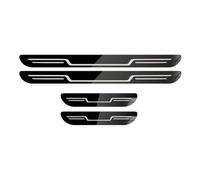 Protector Umbral Puerta Coche para Dacia Sandero Stepway 3 2020-2025, Acero Inoxidable Decoración Estribos Antiarañazos Pegatina Tira Guardia Accesorios,B/Black Titanium Mirror