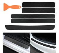 Protector Umbrales Puertas de Coche para Dacia Duster 2 (II) HM I 2018-2024,Accesorios Vinilos para Puertas Adhesivo Carbono Decoración para Estribos Accesorios Coche,5 Pcs,Black