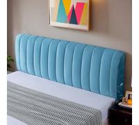 Protector universal de cabecero a prueba de polvo con bolsillo lateral, diseño de rayas verticales para un ajuste cómodo en el dormitorio, habitación de invitados o habitación de hotel