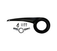 Protector universal de cadena de bicicleta portátil para cadena de bicicleta 38-40T, protección contra el polvo y el agua, color negro con hebilla trasera