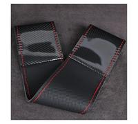 Protector Volante Coche Funda para Volante De Coche De Fibra De Carbono Negra Y Marrón Cosida A Mano De Lujo Moderna Y Duradera para Ruedas Universales De 38 Cm(Black Red Thread)