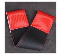 Protector Volante Coche Funda para Volante De Coche De Fibra De Carbono Negra Y Marrón Cosida A Mano De Lujo Moderna Y Duradera para Ruedas Universales De 38 Cm(Red)