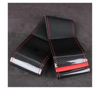 Protector Volante Coche Funda para Volante De Coche De Fibra De Carbono Negra Y Marrón Cosida A Mano De Lujo Moderna Y Duradera para Ruedas Universales De 38 Cm(Black Red Thread 01)