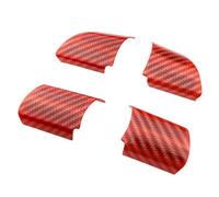 Protector Volante Coche Para Ford Para Focus 2 MK2 2005-2011 Pegatinas Estilo Coche Accesorios 4 Unids/set Interior Coche Cubierta Panel Pegatina Embellecedora(Carbon Fiber Red)