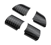 Protector Volante Coche Para Ford Para Focus 2 MK2 2005-2011 Pegatinas Estilo Coche Accesorios 4 Unids/set Interior Coche Cubierta Panel Pegatina Embellecedora(Carbon Fiber Black)