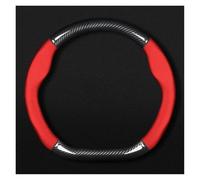 Protector Volante Coche para KIA para Rio para Sorento para Sportage para Forte K3 K2 K5 para Stonic para Strong para Spectra para Optima Funda Volante Coche Cuero Carbono(D Shape-Red)