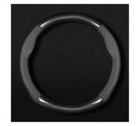 Protector Volante Coche para KIA para Rio para Sorento para Sportage para Forte K3 K2 K5 para Stonic para Strong para Spectra para Optima Funda Volante Coche Cuero Carbono(Round Shape-Black)
