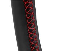 Protector Volante Coche para Peugeot 208 para Peugeot 2008 Accesorio para Volante De Coche Funda Cuero Artificial Negra con Marcador Rojo(Red Thread)