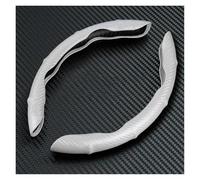 Protector Volante Coche Universales Antideslizantes Fibra Carbono Servodirección Coche para Toyota GR para Gazoo para Racing para RAV para C-HR para Mirai para Prado(2PCS White)