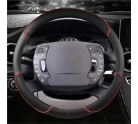 Protector Volante Funda Cuero Volante Coche 38Cm 15" para Citroen C2 C4L C5 para C-Elysee para C-Triomphe C1 C4 C3-XR C3 para AIRCROSS Accesorios Cubierta Volante Coche(Red O Shape)