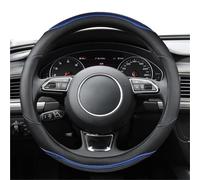 Protector Volante Funda Volante Coche Fibra Carbono Y Cuero PU para Q3 RS 8U F3 Sportback para Vail 2011-2023 Cubierta Volante Coche(O Shape Blue)