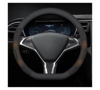 Protector Volante Funda Volante Fibra Carbono para Tesla para Roadster para Model 3 para Model Y para Model S para Model X Accesorios Interior(D Leather Orange)