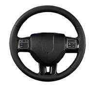 Protector Volante para Dodge para Grand para Caravan para Journey para Avenger para Durango Cuero Microfibra Protector para Volante Coche Cubierta para Volante(A-Black)