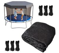 protectora para cama elástica, de protección solar con tejido plegable de bloque UV, resistente a la intemperie, accesorio para cama elástica, ideal para exteriores y patios, color negro