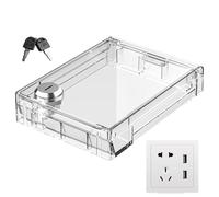 protectora para control de climatización, transparente, con cerradura, protección contra manipulaciones y salpicaduras de agua, ideal para escuelas, talleres y apartamentos, 13,2 x 9,4 cm