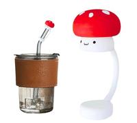 protectora para popote, de silicona con forma de hongo | Tapones de silicona para botellas de beber, cubierta de puntas para niñas