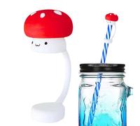 protectora para popote, en forma de hongo para popotes, tapones de silicona para botellas de beber, cubierta de puntas para niñas