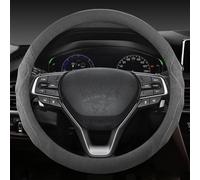 Protectores De Ante Cuero Vaca para Volante Coche, Accesorios para Accord City Civic Fit Brio CRV HRV XRV Mobilio Odyssey, 38cm(Titanium)