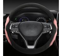 Protectores De Ante Cuero Vaca para Volante Coche, Accesorios para Accord City Civic Fit Brio CRV HRV XRV Mobilio Odyssey, 38cm(Pink)