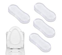 Protectores De Asiento De Inodoro - Silicona Transparente 4 Piezas | Almohadillas De Goma Silenciosas A Prueba De Golpes | Protectores De Muebles Autoadhesivos Anticolisión | Kit De Juntas De Tapa Abs