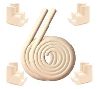 Protectores de Bordes para bebé, 2 m x 2 Parachoques de Seguridad de Espuma y 8 Protectores de Esquinas, Protector de Borde de Espuma a Prueba de bebés, protección Suave Gruesa (Beige)