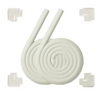 Protectores de Bordes para bebé, 2 m x 2 Parachoques de Seguridad de Espuma y 8 Protectores de Esquinas, Protector de Borde de Espuma a Prueba de bebés, protección Suave Gruesa (Blanco)