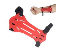 Protectores de brazo con arco para jóvenes, funda protectora de silicona ajustable para antebrazo y muñeca, para arco recurvo, tiro al aire libre, caza, equipo de seguridad (rojo)