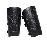 Protectores de brazo de cuero para adultos - muñequeras de cosplay vintage, accesorio de disfraz medieval | par de protectores de brazo ajustables en relieve para eventos temáticos festivales