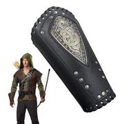 Protectores De Brazo De Cuero PU - Brazaletes Medievales Equipo De Protección De Muñeca, Accesorio De Cosplay Ajustable | Brazaletes De Piel Sintética Cómodos De Diseño Moderno Creativos Para Juego De