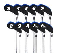 Protectores De Cabezas De Hierro Golf 10 unids/Set Cubierta Club de Golf for planchas Cabeza Hierro 3 4 5 6 7 8 9 ASP Accesorios(Blue)
