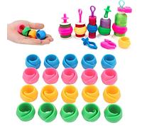 Protectores de carrete de hilo, 20 piezas de 4 colores, silicona antihilo que se cae, clips de soporte de fijación de bobina, protector de carrete de costura para carretes, 0,7 x