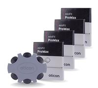 Protectores de cera originales de la marca Oticon de Dinamarca Oticon ProWax MiniFit, filtros de repuesto OEM para todos los audífonos MiniRITE con domos miniFit, 4 paquetes/24 filtros en total