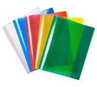 Protectores de cuadernos JOLLY en 5 colores vivos, Cuarto de galón, de polipropileno extrafuerte, soldadura por ultrasonidos de las solapas de inserción, protección perfecta para cuadernos y libros
