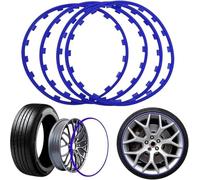 Protectores De Cubo De Llantas De Rueda (16-20 Pulgadas/4 Uds.), Adecuados Para Cualquier Vehículo, Anillo De Protección De Rueda, Tira Universal Antiarañazos,Blue-21in