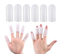 Protectores de dedos, 20 cunas de gel para dedos, mangas transpirables para dedos, protección de dedos de silicona para grietas de dedos rotos, eczema, ampollas, callos (blanco)