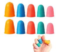 protectores de dedos de goma de silicona para dedos calientes,Dedales de goma para dedos, 10 unidades, protectores reutilizables, de goma y silicona, con caja, 5 tamaños y colores disponibles