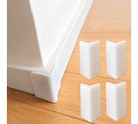 Protectores de esquina de base, bloques de esquinas de goma engrosada autoadhesivas para bordes de muebles a prueba de bebés, blanco, 4 piezas