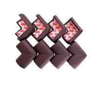Protectores de esquina de espuma a prueba de bebés | Protector de esquina suave prepegado 3M | Fundas de esquina afiladas para muebles, mesas, escritorios | Protector de cojín de borde | Cojín de esquina seguro para bebés, niños pequeños | 8 unidades, Marrón, Talla única