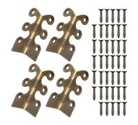 Protectores de esquina de latón macizo antiguo para paredes y escritorios, 48 mm, protector de borde decorativo con tornillos incluidos, paquete de 4 (bronce)