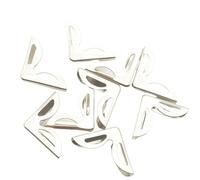 Protectores De Esquina De Metal 100 unids/lote, 16x16x4mm, esquinas de libros Metal oro rosa for álbumes fotos, carpetas menús, decoración recortes, protectores(Silver 100PCS)