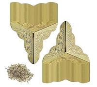 Protectores de esquina decorativos - Juego de 100 piezas de metal antipolvo estilo retro, esquinas para cajas, cajones y muebles, estructura robusta y acabado antiguo | Perfecto para restauración