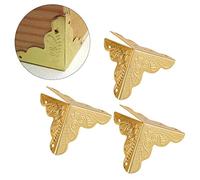 Protectores de Esquinas, Haofy 12 Piezas Esquinas de Muebles de Bronce Decorativo en Forma de Triángulo, Antiguo Protección de Bordes para Cajas, Muebles, Estanterías, Mesas