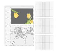 Protectores de hojas transparentes M5 de 5 anillas, fundas adhesivas para artistas, bocetos, estudiantes, profesores, oficina, personal administrativo, escuela, gerentes de proyectos