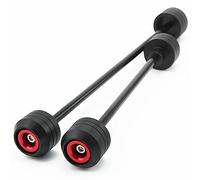 Protectores de horquilla para eje de rueda delantera y trasera para motocicleta DUCATI Monster 696 2008 - 2014 protectores de protección contra caídas (frontal rojo+trasera)