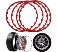 Protectores De Llantas De Aleación,Protectores De Llantas De Ruedas De 15-20 Pulgadas,Kit De Reacondicionamiento Automático De 4 Piezas,Anillos De Protección Protectores De Llantas Automotrices(Red,15