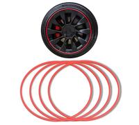 Protectores De Llantas for Automóviles, Fabricados En Aleación De Aluminio Con Adhesivo De Espuma 3M En La Parte Posterior for Facilitar Su Instalación(Red,18-inch)
