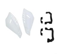 Protectores de mano de motocicleta para Dirt Bike para MX para ATV para quad 2.2 cm y 2.5-0.3 cm Barras - Aleación de aluminio y PP plástico resistente al viento escudo negro (blanco)